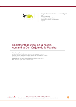 El Elemento Musical En La Novela Cervantina Don Quijote De La Mancha
