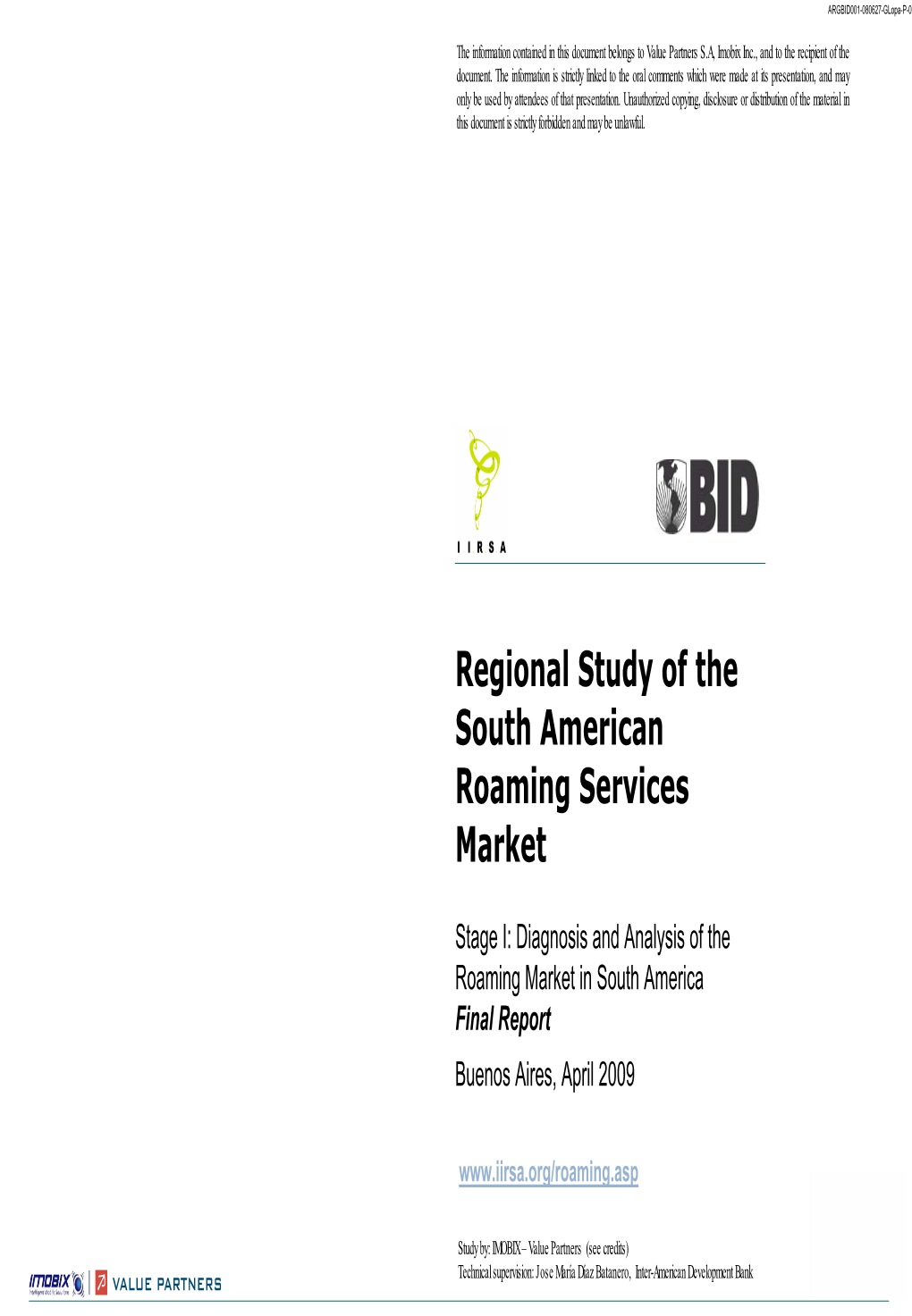 Applicable Taxes for International Roaming.…………………………………………...………… Page 174 - Regional Tax Agreements………………………………………………………………..…….…