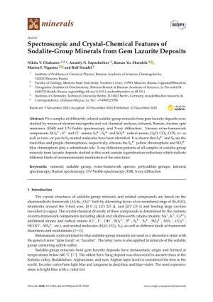 Spectroscopic and Crystal-Chemical Features of Sodalite-Group Minerals from Gem Lazurite Deposits