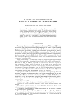 A Comonadic Interpretation of Baues–Ellis Homology of Crossed Modules