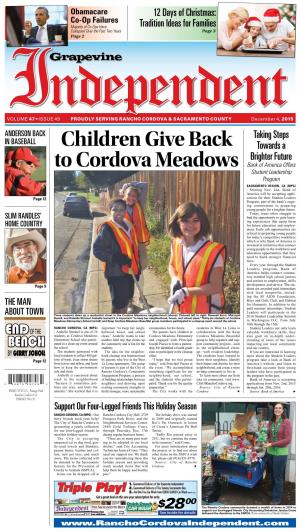 Children Give Back to Cordova Meadows