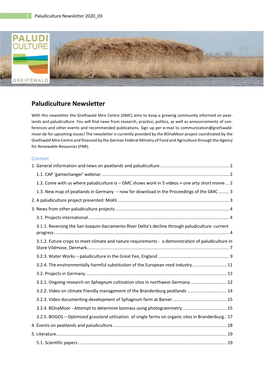 Paludiculture Newsletter 2020 03