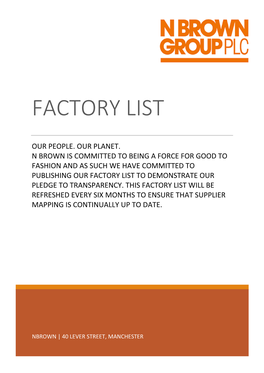 Factory List