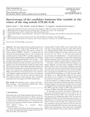 Spectroscopy of the Candidate Luminous Blue Variable at the Center