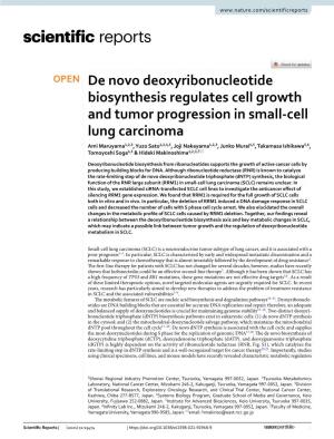 De Novo Deoxyribonucleotide Biosynthesis Regulates Cell Growth