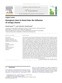 Emergence Time in Forest Bats: the Influence of Canopy Closure