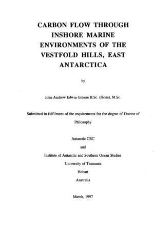 Carbon Flow Through Inshore Marine Environments of the Vestfold Hills, East Antarctica