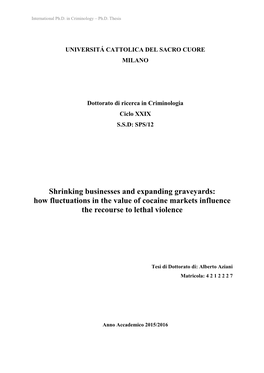 How Fluctuations in the Value of Cocaine Markets Influence the Recourse to Lethal Violence