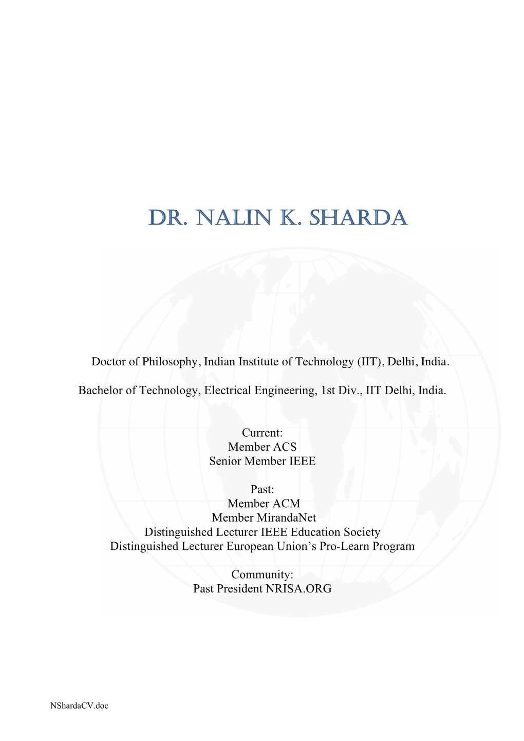 Dr. Nalin K. Sharda