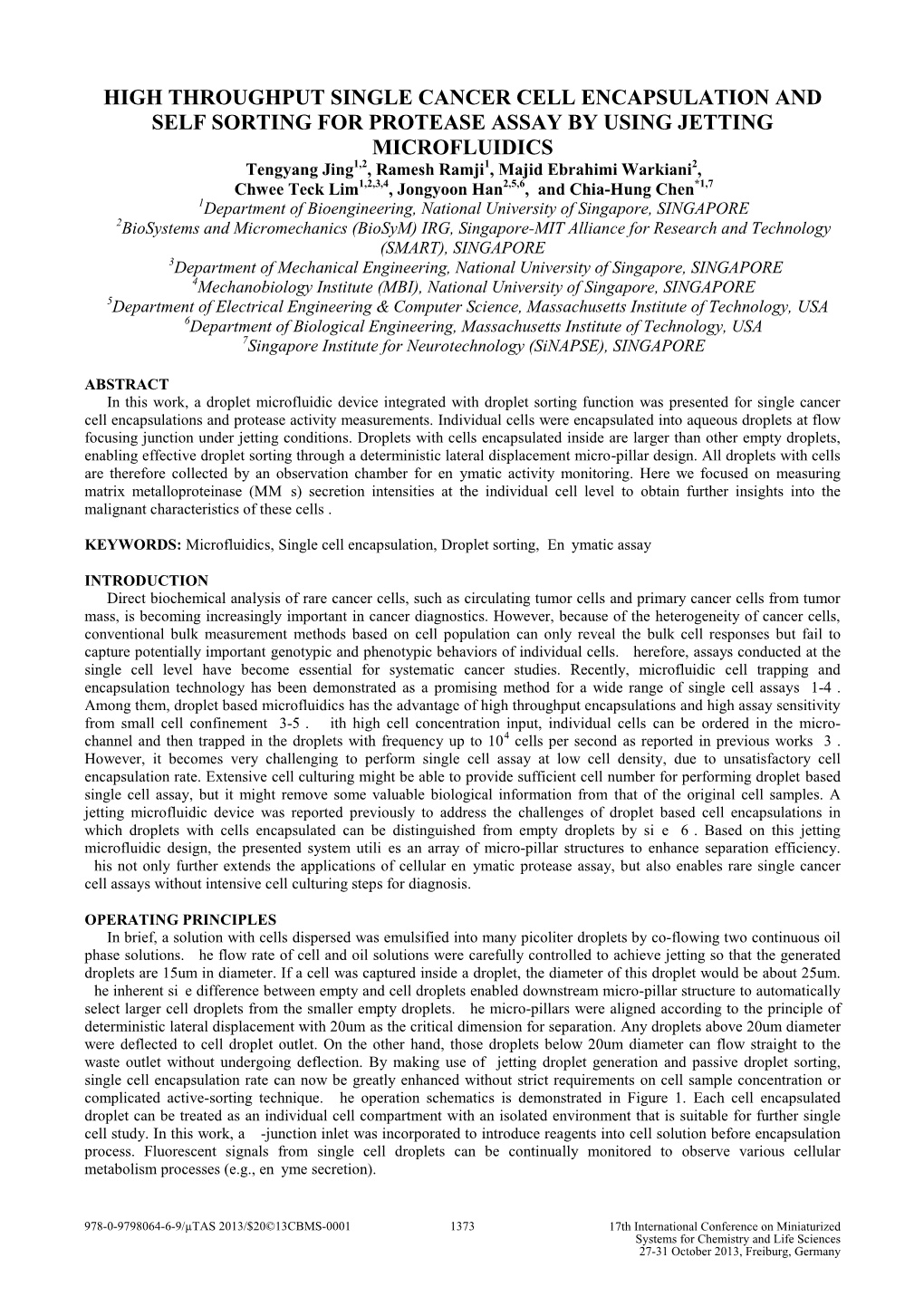 High Throughput Single Cancer Cell Encapsulation