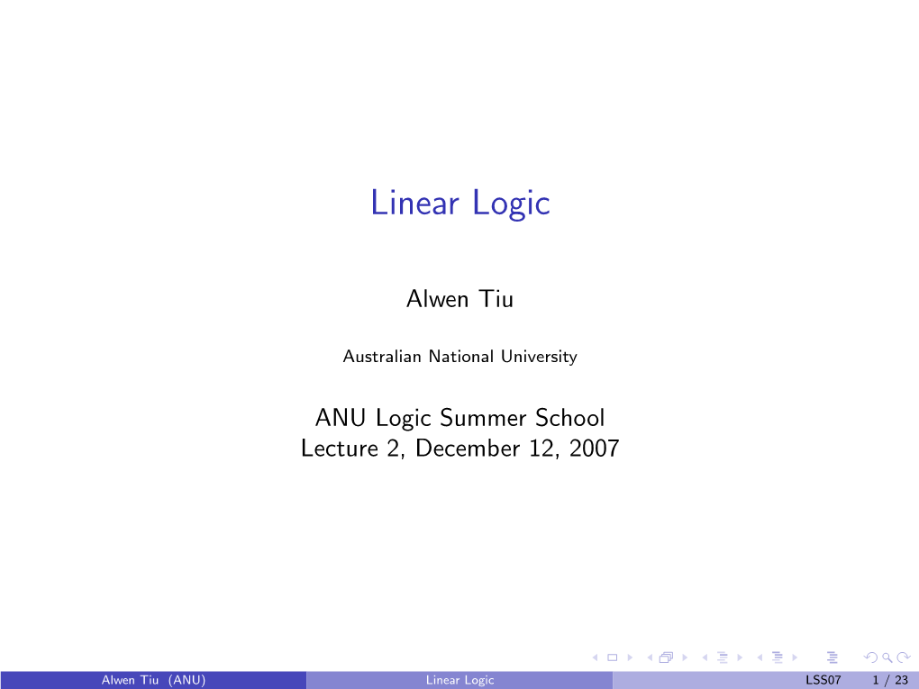 Linear Logic