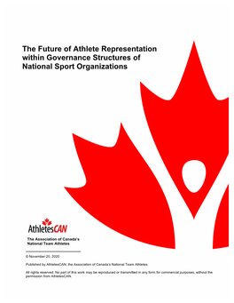 The Future of Athlete Representation Within Governance Structures of National Sport Organizations