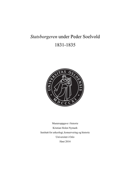 Statsborgeren Under Peder Soelvold 1831-1835