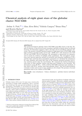 Chemical Analysis of Eight Giant Stars of the Globular Cluster NGC 6366