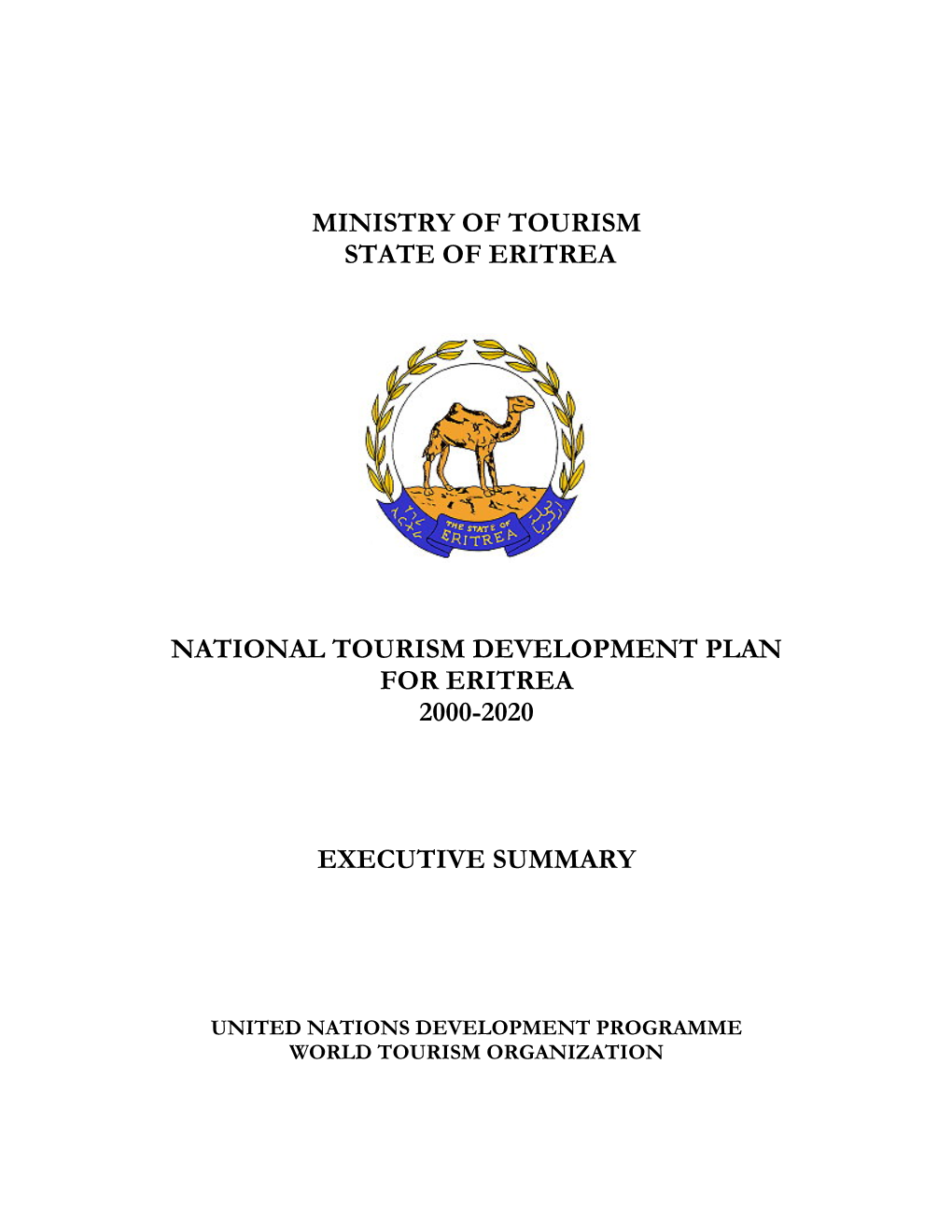 Ministry of Tourism State of Eritrea National Tourism