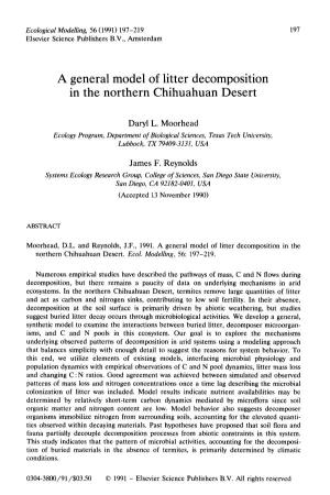 A General Model of Litter Decomposition in the Northern Chihuahuan Desert