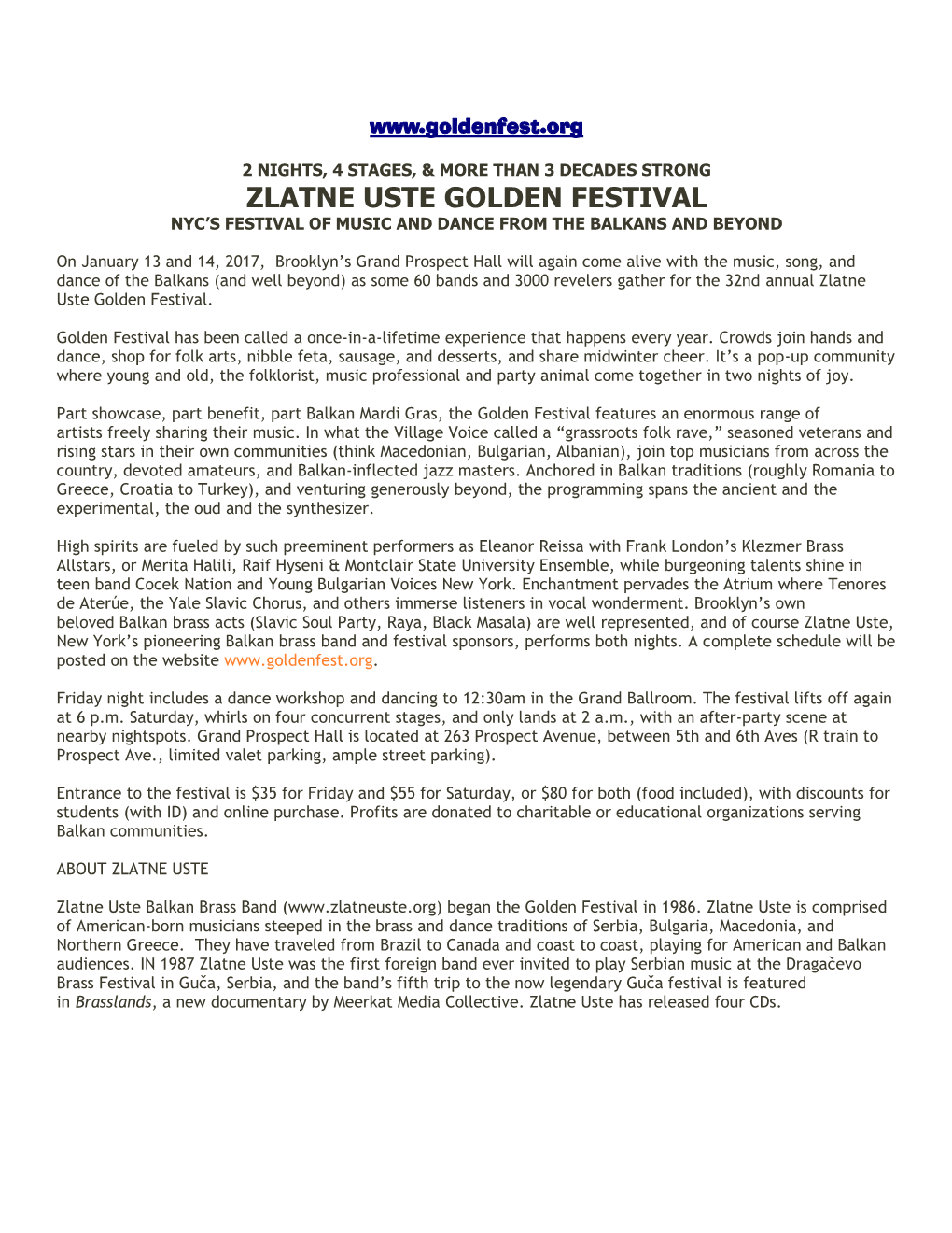 The Zlatne Uste Golden Festival