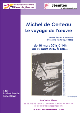 Michel De Certeau Le Voyage De L’Œuvre