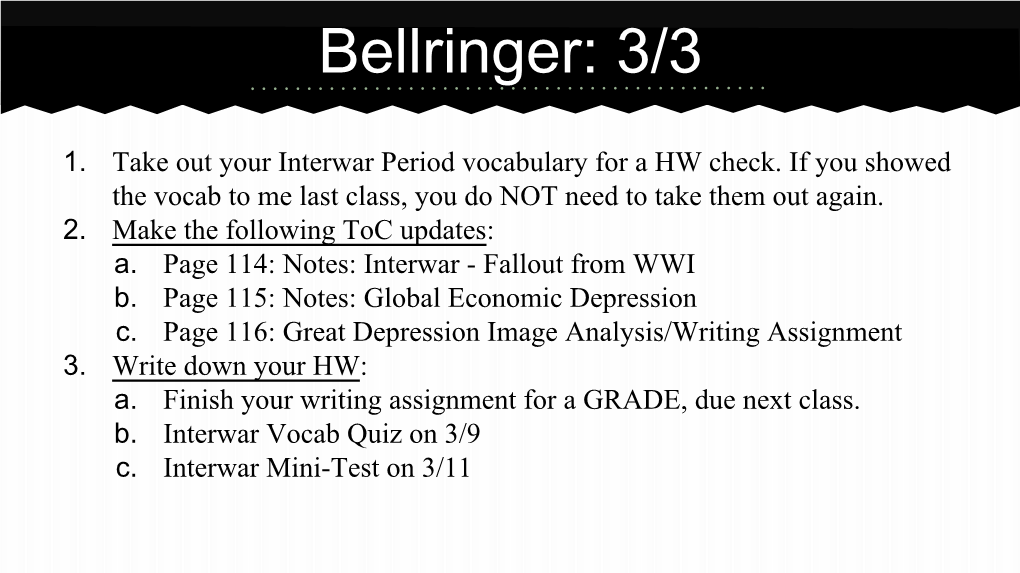 Bellringer: 3/3