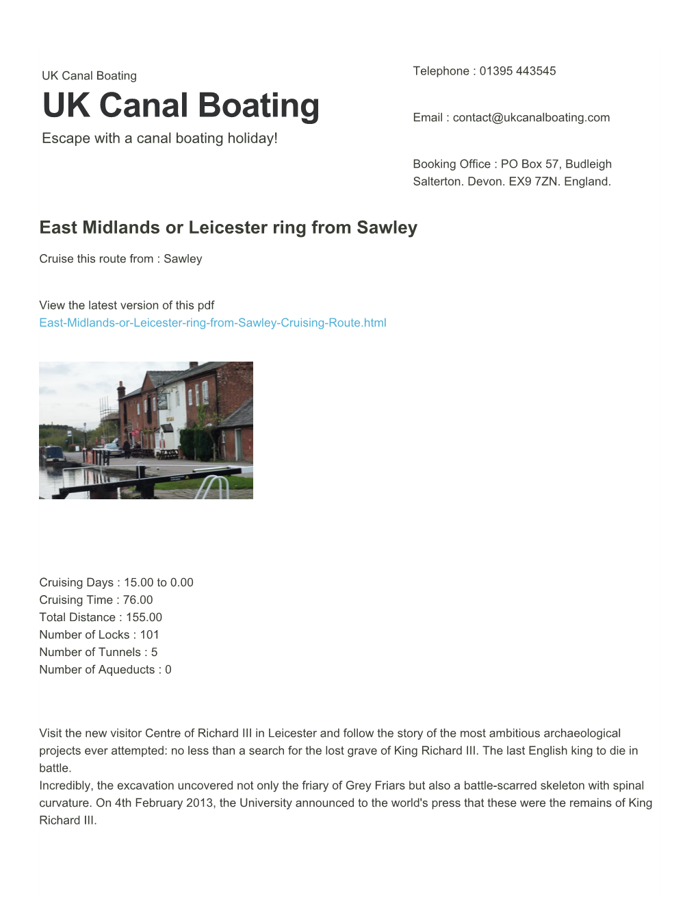 East Midlands Or Leicester Ring from Sawley | UK Canal Boating