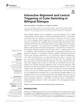 Interactive Alignment and Lexical Triggering of Code-Switching in Bilingual Dialogue