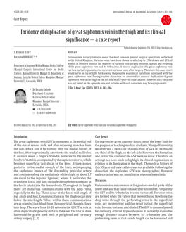 Incidence of Duplication of Great Saphenous Vein in the Thigh and Its Clinical Significance – a Case Report