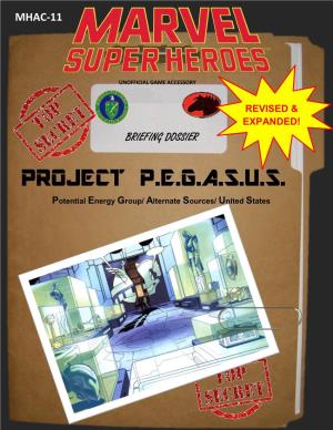 PROJECT P.E.G.A.S.U.S. Potential Energy Group/ Alternate Sources/ United States
