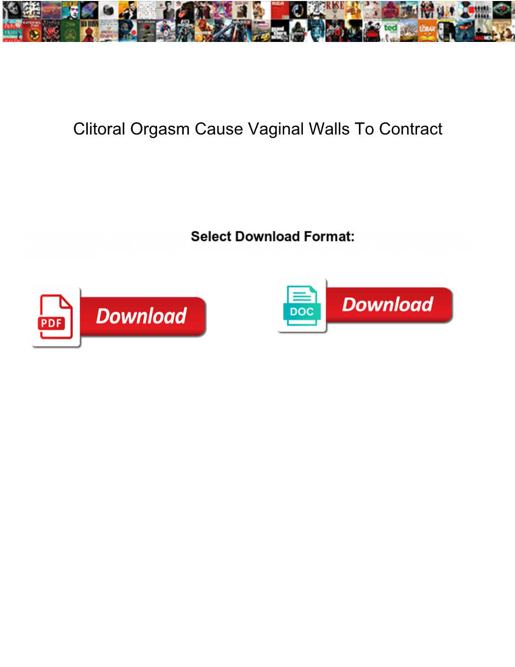 Clitoral Orgasm Cause Vaginal Walls to Contract