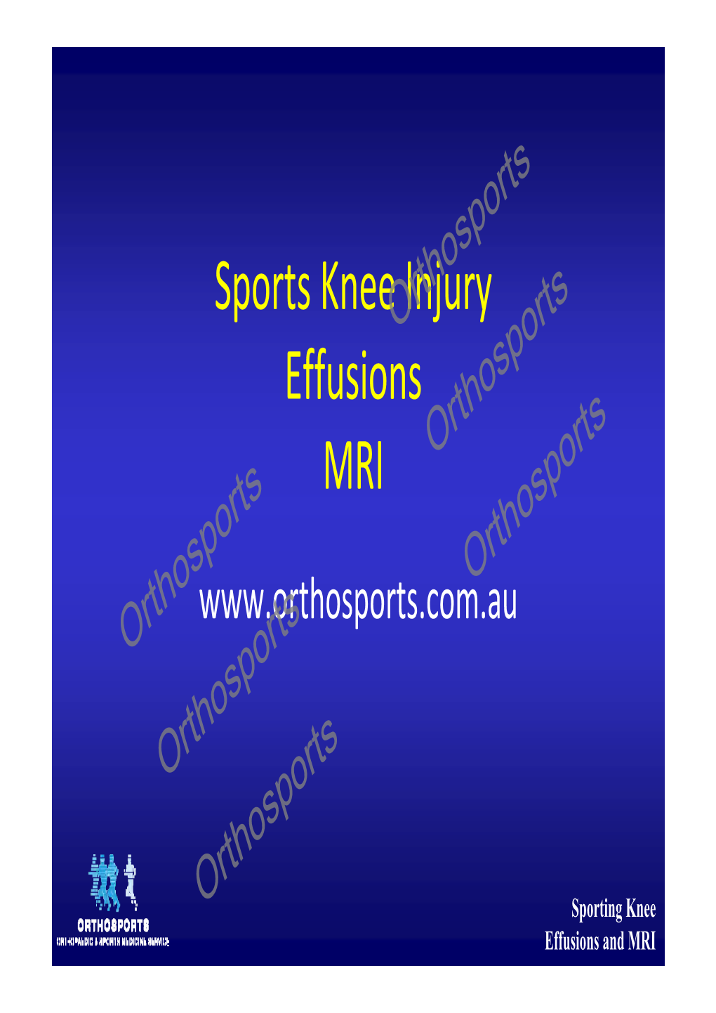 Sports Knee Injury Effusions