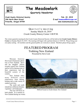 The Meadowlark Quarterly Newsletter