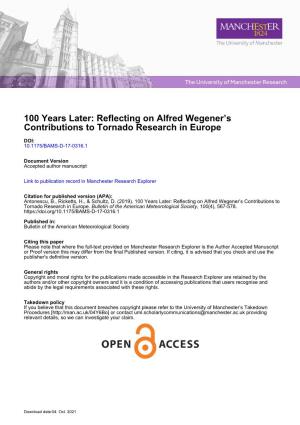 100 Years Later: Reflecting on Alfred Wegener's Contributions To