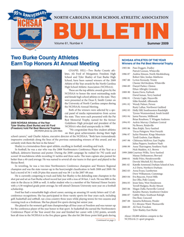 Two Burke County Athletes Earn Top Honors at Annual Meeting