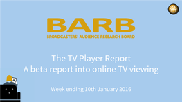Week Ending 10Th January 2016 Programme TV Player