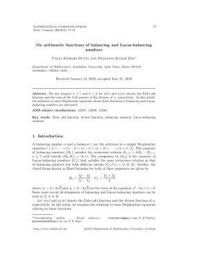 On Arithmetic Functions of Balancing and Lucas-Balancing Numbers 1