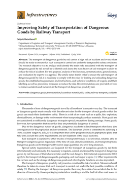 Improving Safety of Transportation of Dangerous Goods by Railway Transport