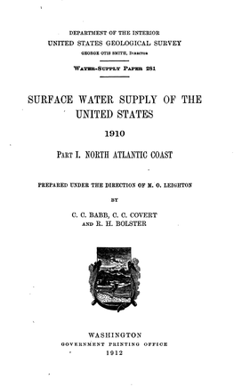 Surface Water Supply of the United States
