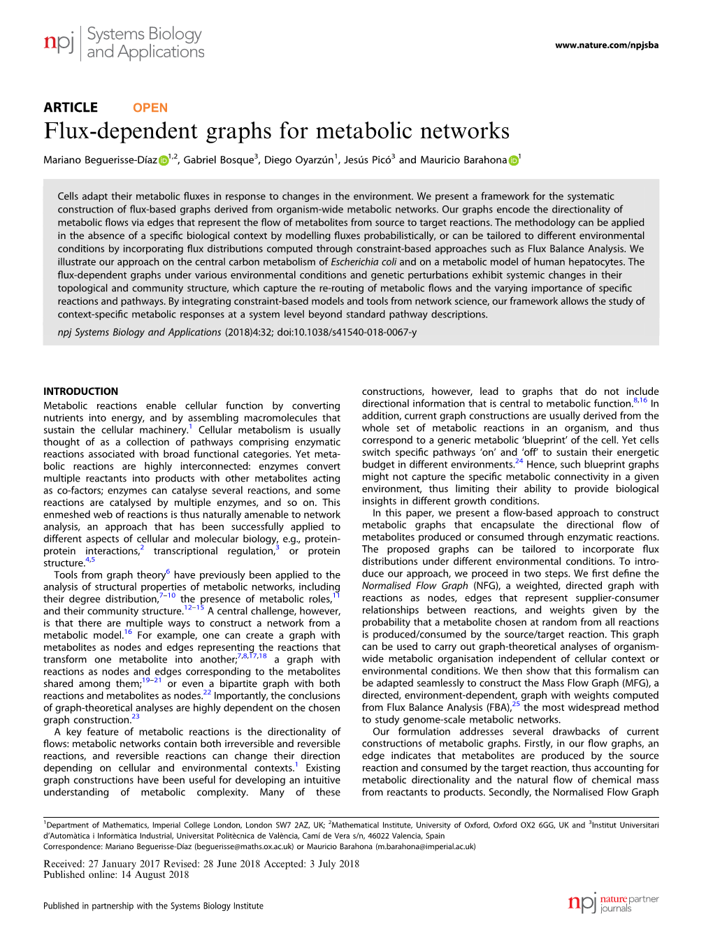 Flux-Dependent Graphs for Metabolic Networks