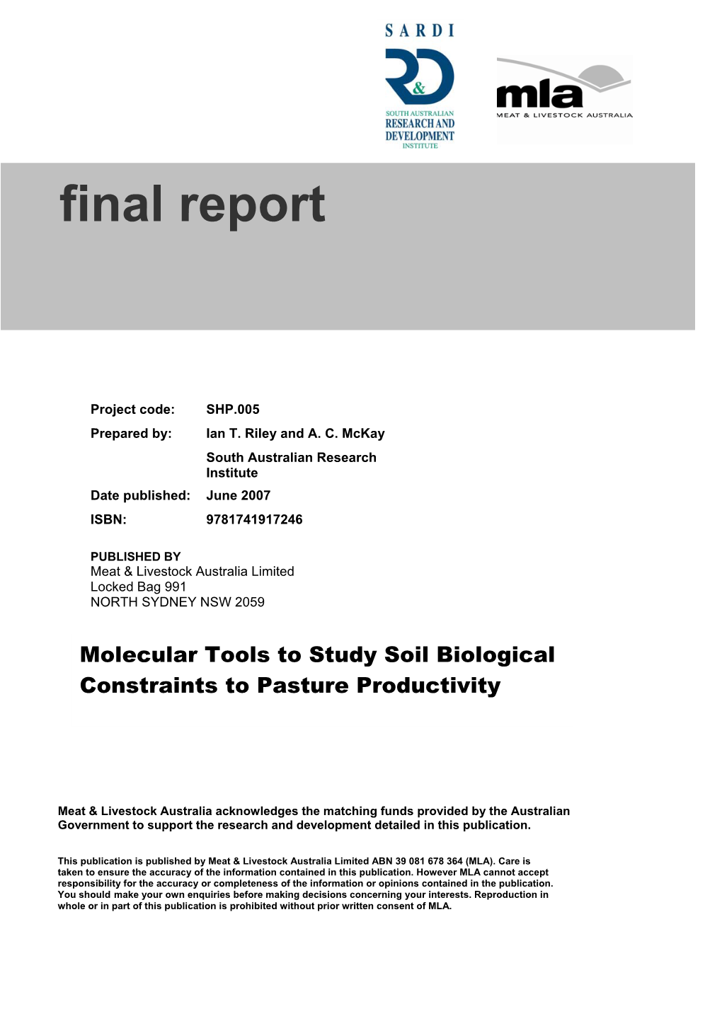 SHP.005 Final Report