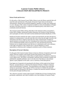 Collection Development Policy