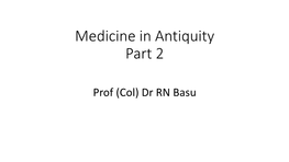 Medicine in Antiquity Part 2