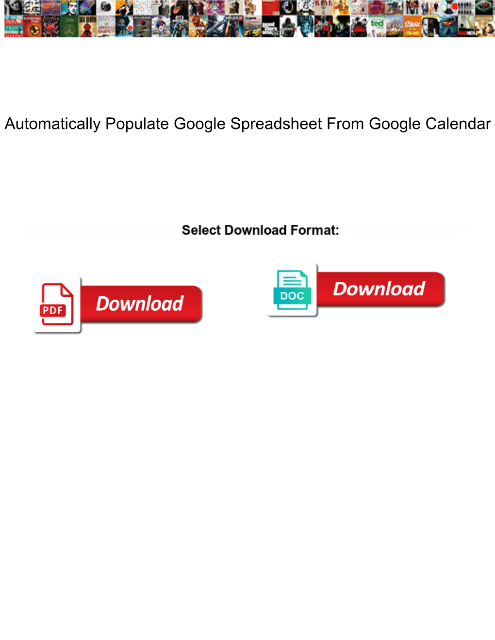 Automatically Populate Google Spreadsheet from Google Calendar