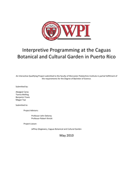 Interpretive Programming at the Caguas Botanical and Cultural Garden in Puerto Rico