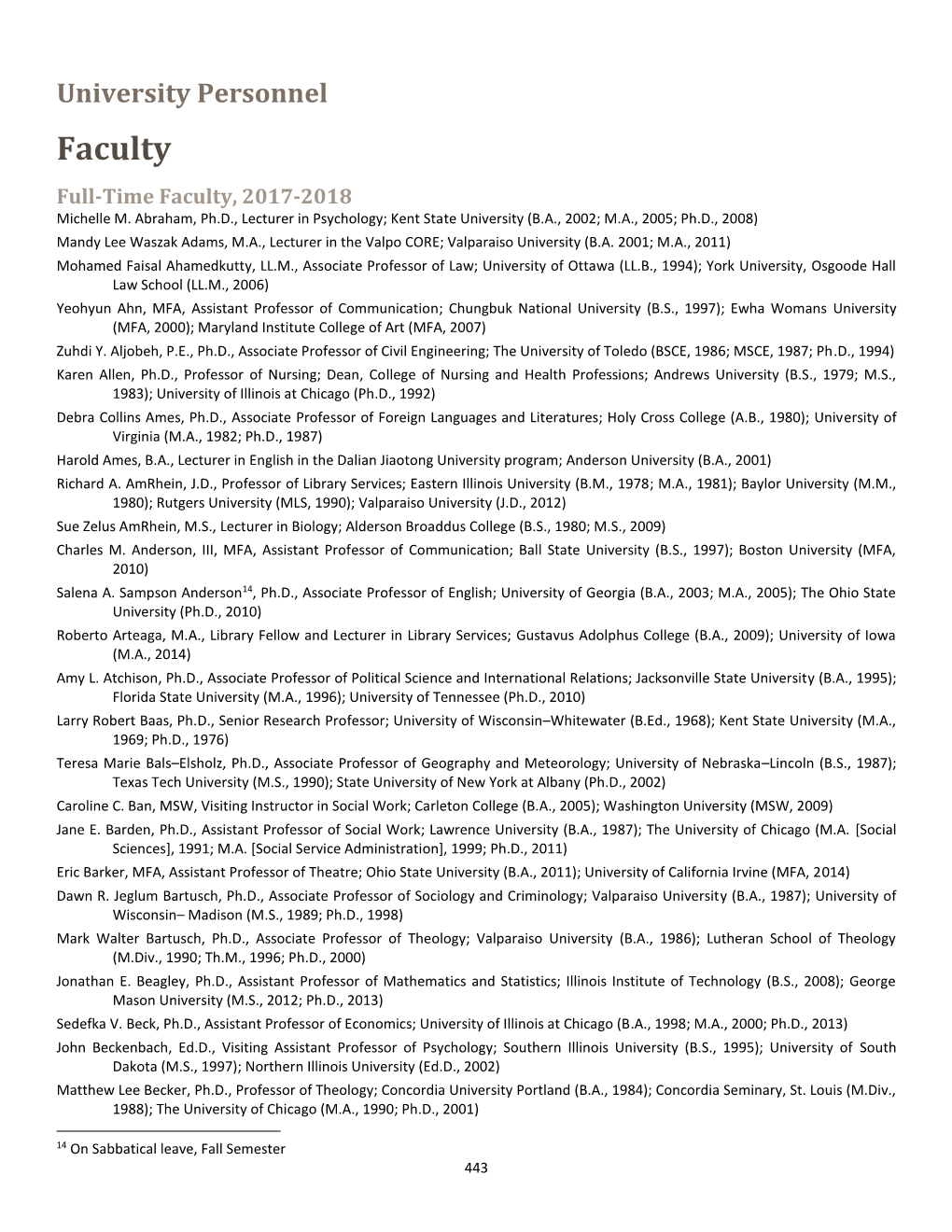 Faculty Full-Time Faculty, 2017-2018 Michelle M