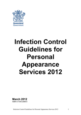 Infection Control Guidelines for Personal Appearance Services 2012