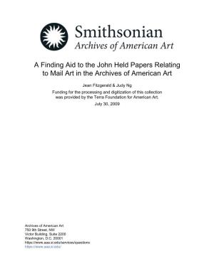 A Finding Aid to the John Held Papers Relating to Mail Art in the Archives of American Art