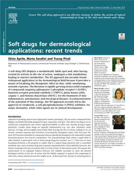 Soft Drugs for Dermatological Applications: Recent Trends