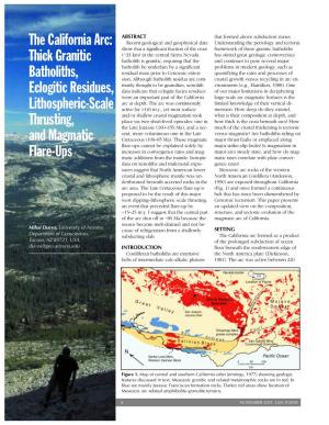The California Arc: Thick Granitic Batholiths, Eclogitic Residues