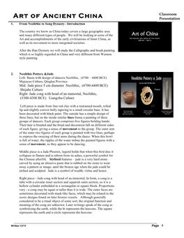 Art of Ancient China Presentation 1