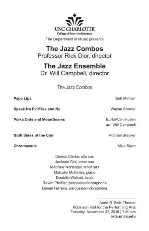 The Jazz Combos the Jazz Ensemble