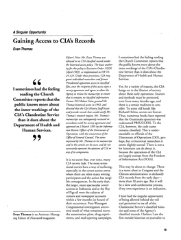 Gaining Access to CIA's Records (Evan Thomas)